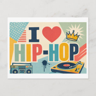 Carte Postale "J'adore le Hip-Hop"