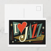 Carte Postale "J'adore le Jazz" (Devant / Derrière)