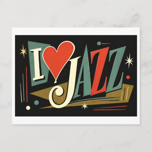 Carte Postale "J'adore le Jazz" (Devant)