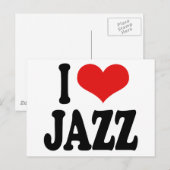 Carte Postale J'adore le jazz (Devant / Derrière)