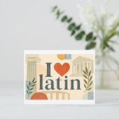 Carte Postale "J'adore le latin" (Debout devant)