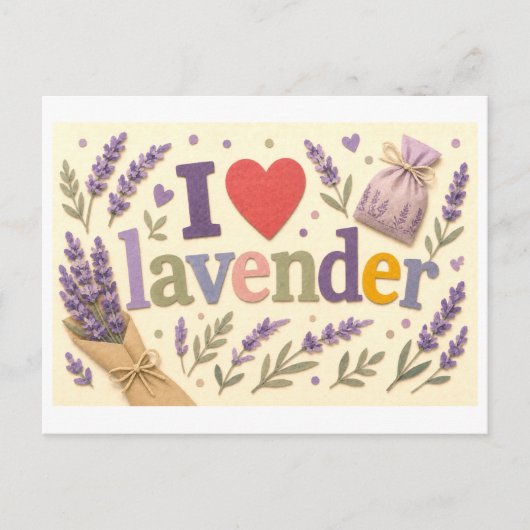 Carte Postale "J'adore le lavande" (Devant)