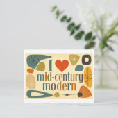 Carte Postale "J'adore le Mid-Century Modern" (Debout devant)