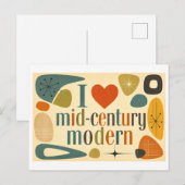 Carte Postale "J'adore le Mid-Century Modern" (Devant / Derrière)