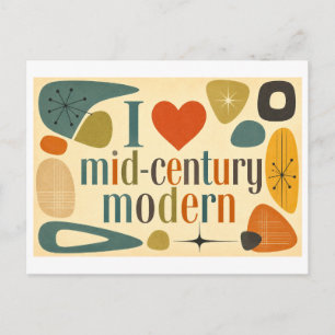 Carte Postale "J'adore le Mid-Century Modern"