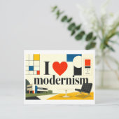 Carte Postale "J'adore le modernisme" (Debout devant)
