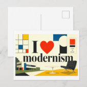 Carte Postale "J'adore le modernisme" (Devant / Derrière)