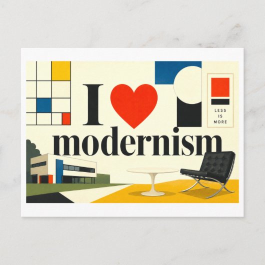 Carte Postale "J'adore le modernisme" (Devant)