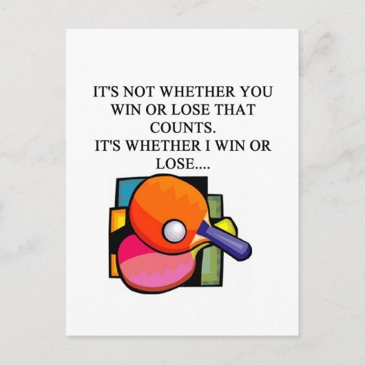 Carte Postale j'adore le ping-pong (Devant)