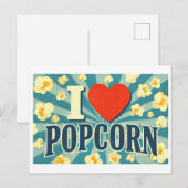 Carte Postale "J'adore le pop-corn" (Devant / Derrière)