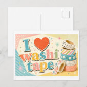 Carte Postale "J'adore le ruban washi" (Devant / Derrière)