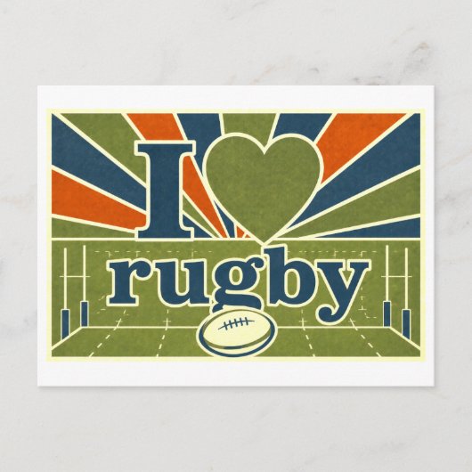 Carte Postale "J'adore le rugby" (Devant)