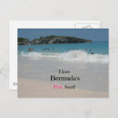 Carte Postale J'adore le sable rose des Bermudes ! (Devant / Derrière)