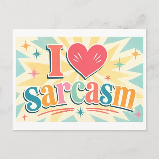 Carte Postale "J'adore le sarcasme" (Devant)