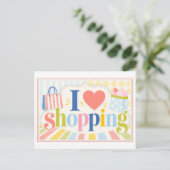 Carte Postale "J'adore le shopping" (Debout devant)