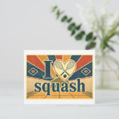 Carte Postale "J'adore le squash" (Debout devant)