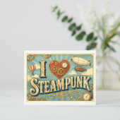 Carte Postale "J'adore le Steampunk" (Debout devant)