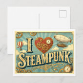 Carte Postale "J'adore le Steampunk" (Devant / Derrière)