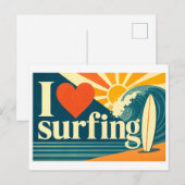 Carte Postale "J'adore le surf" (Devant / Derrière)