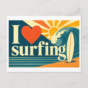 Carte Postale "J'adore le surf"