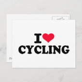 Carte Postale J'adore le vélo (Devant / Derrière)