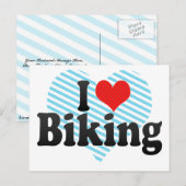 Carte Postale J'adore le vélo (Devant / Derrière)