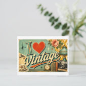 Carte Postale "J'adore le vintage" (Debout devant)