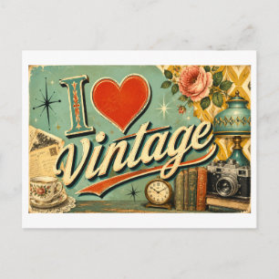 Carte Postale "J'adore le vintage"
