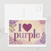Carte Postale "J'adore le violet" (Devant / Derrière)