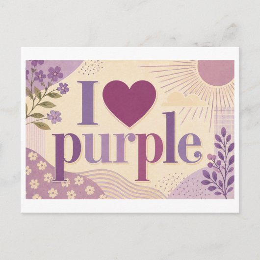 Carte Postale "J'adore le violet" (Devant)