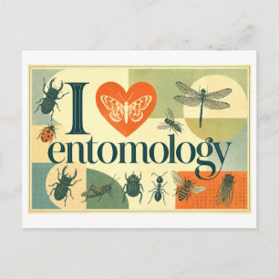 Carte Postale "J'adore l'entomologie"