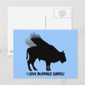 Carte Postale J'adore les ailes de buffle (Devant / Derrière)