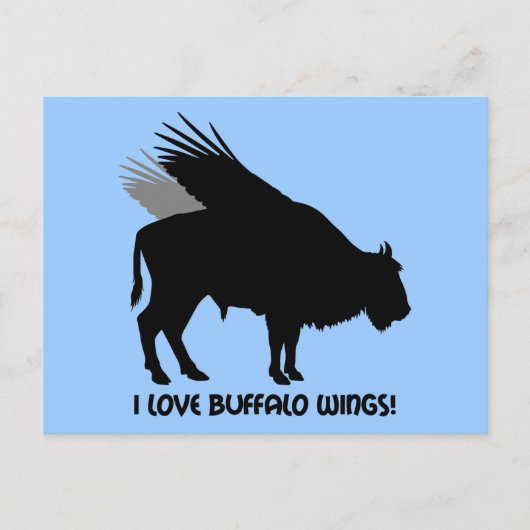 Carte Postale J'adore les ailes de buffle (Devant)