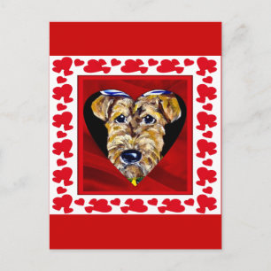 Carte Postale J'adore les Airedales