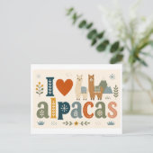 Carte Postale "J'adore les alpagas" (Debout devant)