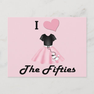 Carte Postale J'adore les années 50
