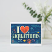Carte Postale "J'adore les aquariums" (Debout devant)