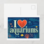 Carte Postale "J'adore les aquariums" (Devant / Derrière)