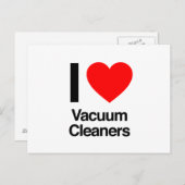 Carte Postale j'adore les aspirateurs (Devant / Derrière)