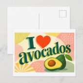 Carte Postale "J'adore les avocats" (Devant / Derrière)