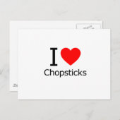 Carte Postale J'adore les baguettes (Devant / Derrière)