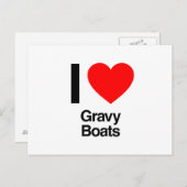 Carte Postale j'adore les bateaux gravés (Devant / Derrière)