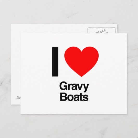 Carte Postale j'adore les bateaux gravés (Devant / Derrière)