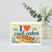 Carte Postale "J'adore les beignets de crabe" (Debout devant)
