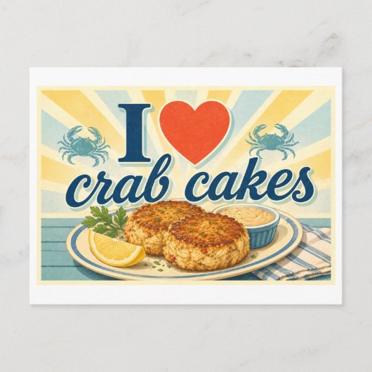 Carte Postale "J'adore les beignets de crabe" (Devant)