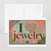 Carte Postale "J'adore les Bijoux" (Devant / Derrière)