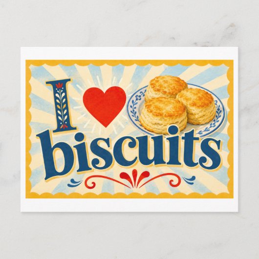 Carte Postale "J'adore les biscuits" (Devant)