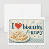 Carte Postale "J'adore les biscuits et la sauce" (Devant / Derrière)