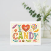 Carte Postale "J'adore les bonbons" (Debout devant)
