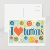 Carte Postale "J'adore les boutons" (Devant / Derrière)